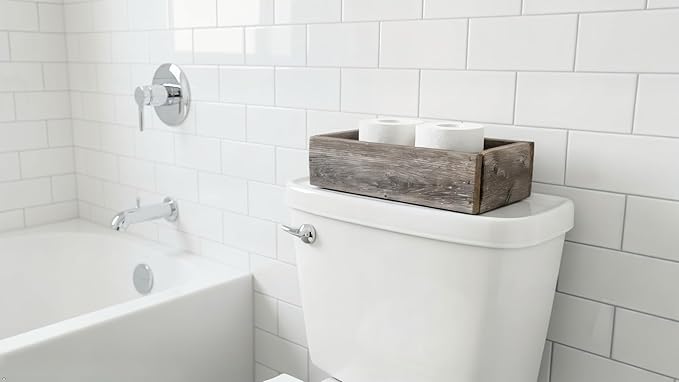 Decorative Barnwood Box | Authentic Rustic Weathered Wood Box for Table Decoration, Weddings, Parties, and Home (Weathered Gray)