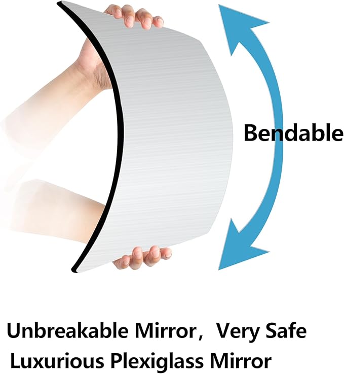 Unbreakable Door Mirror, Body Mirror for Kids, 1Pack 8 x8 inch, Shatterproof Plexiglass Long Mirrors for Bedroom Closet, Children Plastic Mirrors Non Glass Stick on Mirro