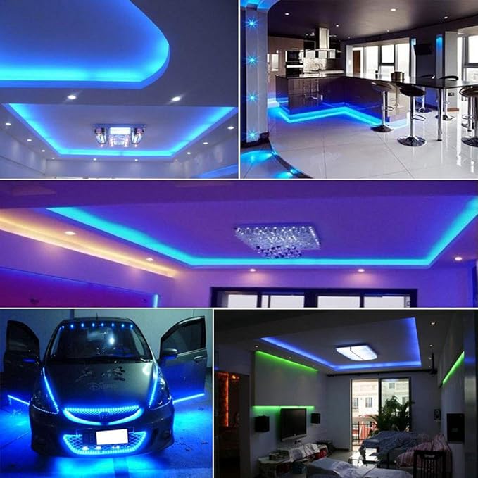 LED Strip Lights, SMD 2835 LED Strip, DC12V 1200LEDs 16.4Ft 26000LM High Density LED Light Strips Waterproof IP65, 3 Times Brightness Than SMD3528 LED Strip, Blue