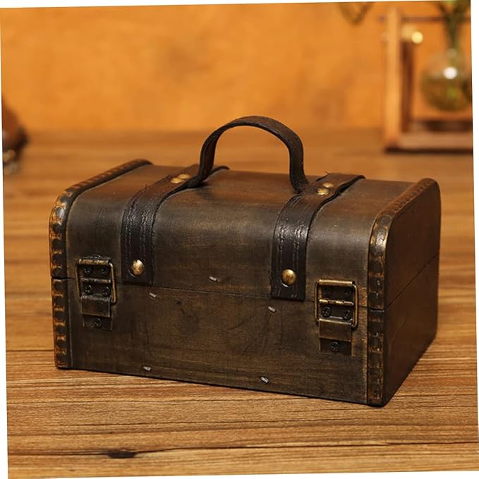 1pc Vintage Wooden Jewelry Storage Box Elegant European Style Makeup Organizer for Home Bedroom Container for Cosmetics and Items Grey