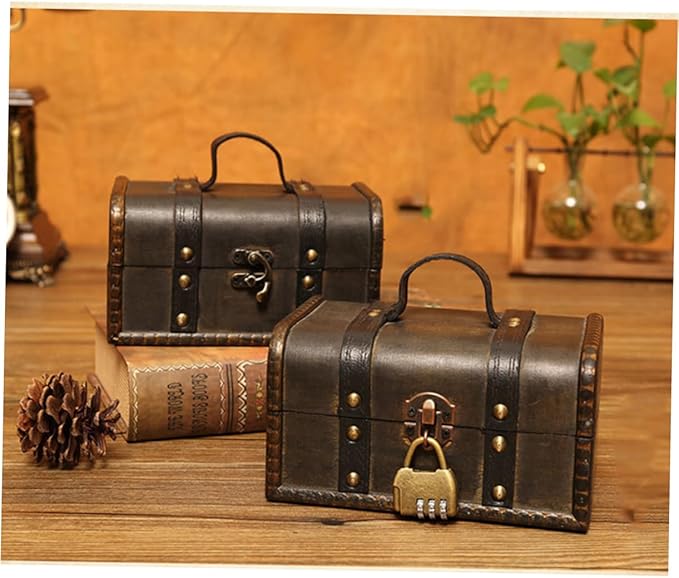 IMIKEYA Wooden Storage Boxes 1pc Box Wooden Treasure Chest Jewelery Organizer Wood Jewelry Boxes Makeup Storage Organizer Jewelry Wood Container