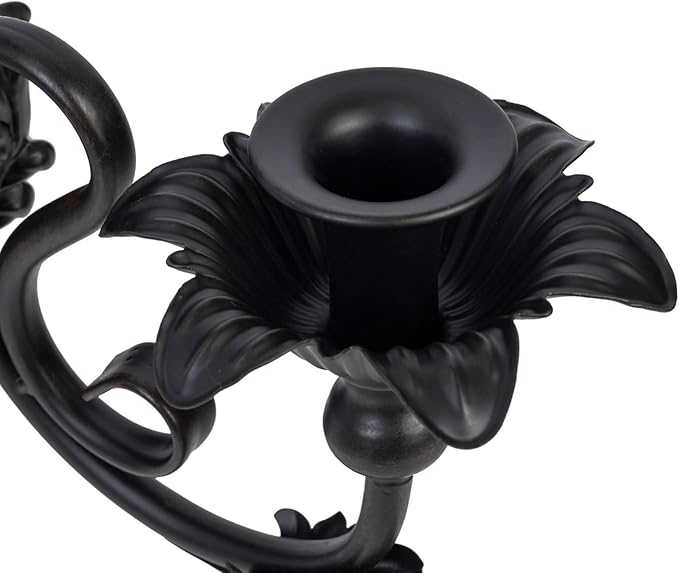 Candle Sconce(Set of 2)-Metal Gothic Wall Decorations-Rustic Home Decor-Black Wall Candle Sconces,Dark Academia Decor