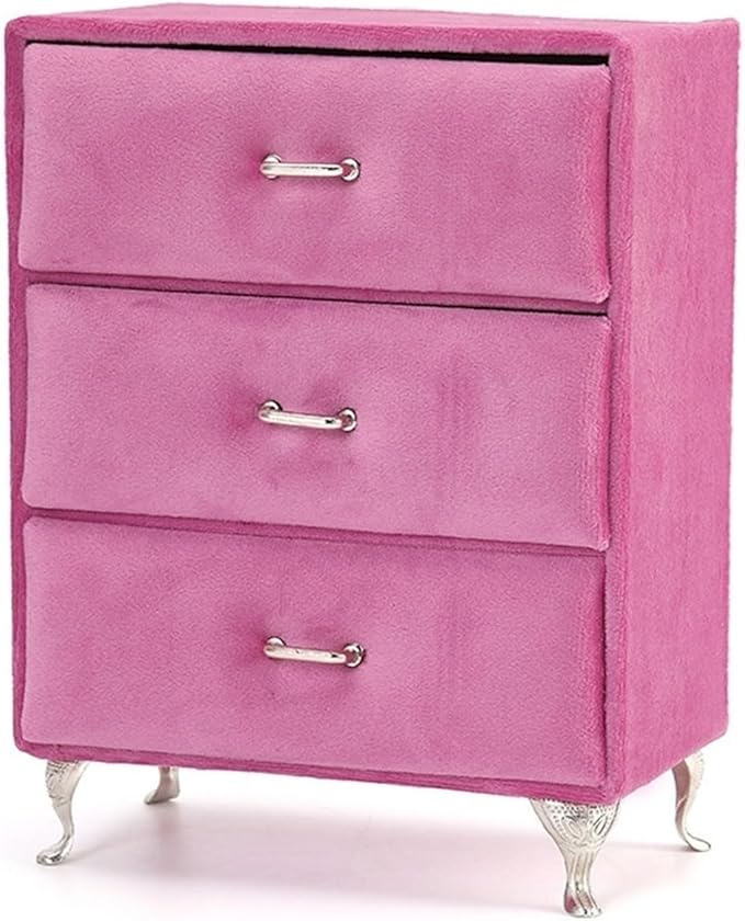 Makeup Organizer Miniature Furniture Shaped Gray Jewelry Organizer Earrings Necklace Ring Organizer Jewelry Makeup Mirror Ring Organizer Storage Box (Color : Pink, Size : D)