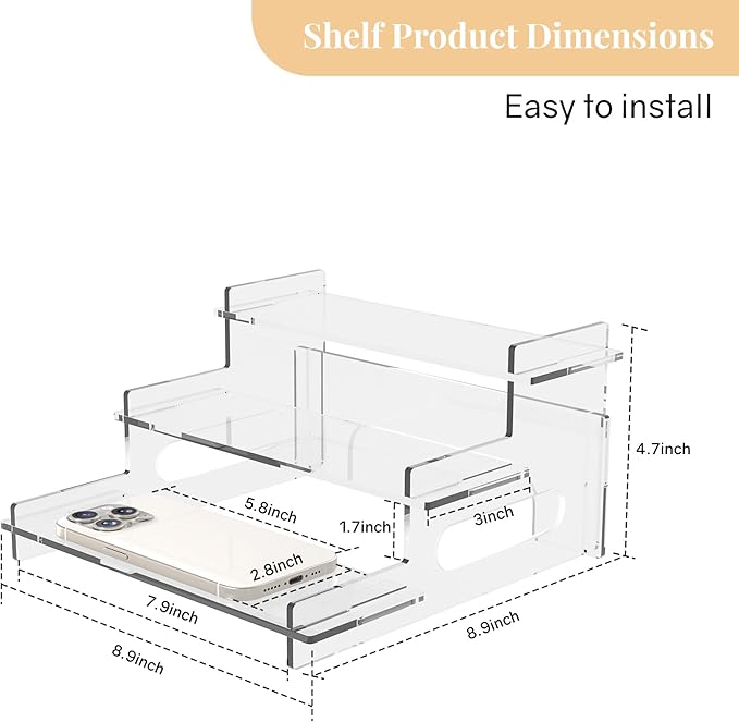 Clear Acrylic Display Risers – 3-Tier Shelf Stand for Cupcakes, Perfume, Figures, Collectibles & Desserts – Decorative Organizer for Party, Vanity, or Retail Display(Small)