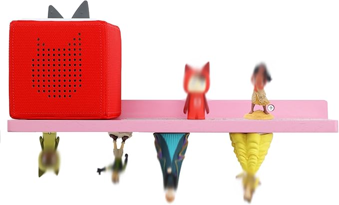 PHOENANCEE for Tonies Shelf Magnetic,for Toniebox Figures Storage Display Shelf 30-36 Character,Wall Floating Shelves Wooden,Compatible Charging Station for Children Kid's Room,Oak,1 Tier