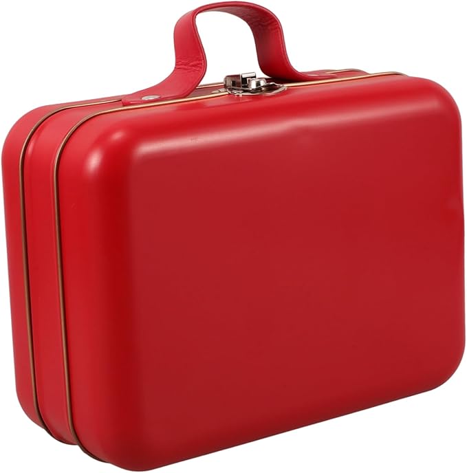 Mobestech Mini Suitcase Storage Box Red Handbag-style for Boys and Girls Toys Makeup and Jewelry Compact and Portable Organizer for Travel and Outdoor Use