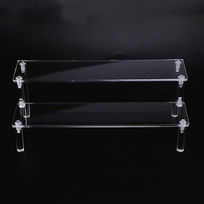 T Tulead 2 Tiers Acrylic Riser Rectangular Display Riser Stand Tabletop Clear Display Riser 3.9-inch Height Cupcake Riser Stand Perfume Display Riser