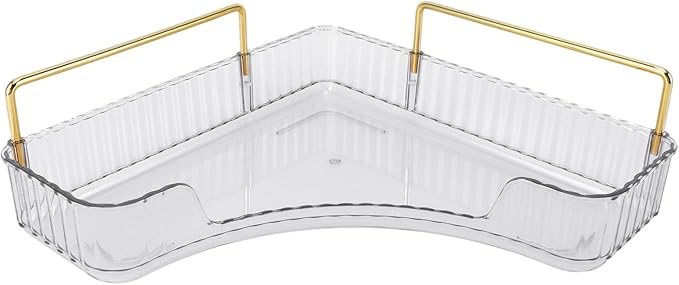 2-Tier Corner Bathroom Counter Organizer, Countertop Perfume Tray and Vanity Organizer, Makeup Cosmetic Storage, Skincare Storage Tray for Vanity Organizer, Corner Storage Organizers(#1)