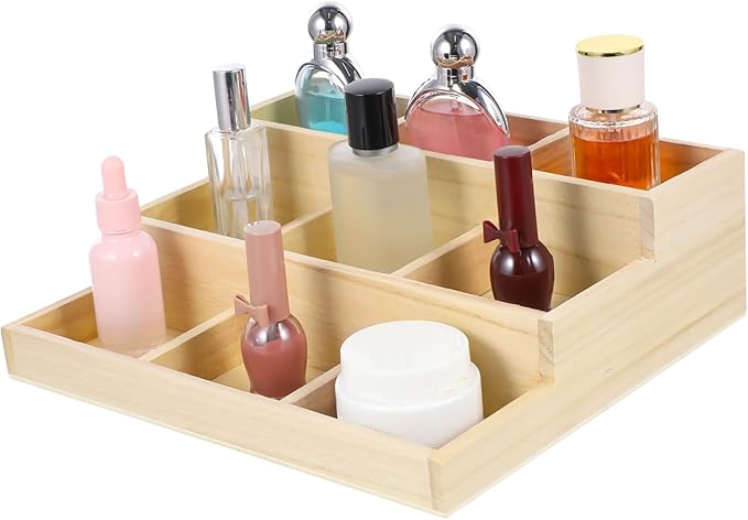 PartyKindom Retro Style Wooden Jewelry Organizer Cosmetics Vanity Organizer for Husband Birthday Treasure Box Jewelry Boxes for Women