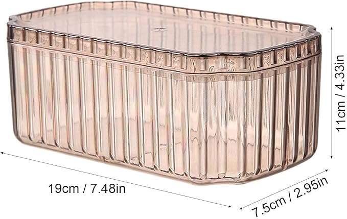 ANZAGA Makeup Storage,Jewelry Box Makeup Case Organizer - Portable Jewelry Display Case 3 Layer Stackable Case for Women Necklaces Rings Watches Bracelets