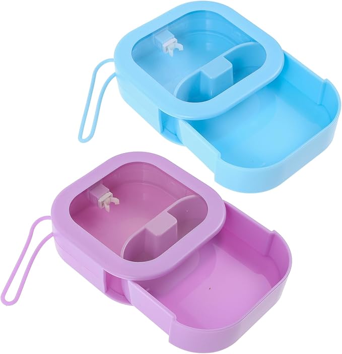SUPVOX 2pcs Portable Jewelry Box and Makeup Organizer Small Travel Jewelry Storage Case with Lid for Desktop Multifunctional Holder in Blue and Purple