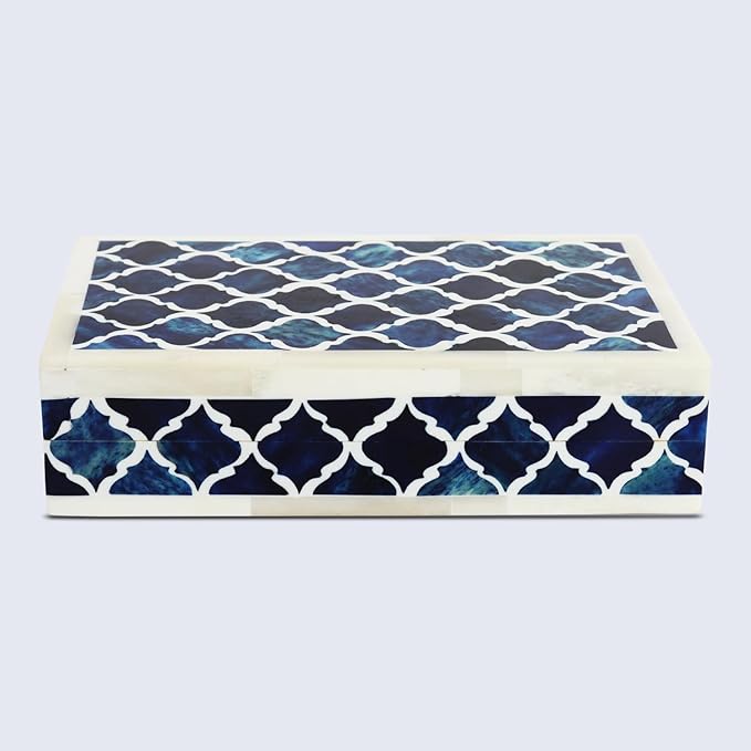 Handicrafts Home Decorative Keepsake Box 8x5 – Small Organizer Box with Lid, Boho Decorative Storage, Retro Memory Box, Unique Coffee Table Décor, Jewelry or Trinket Box, Modern Shelf Decorative Box