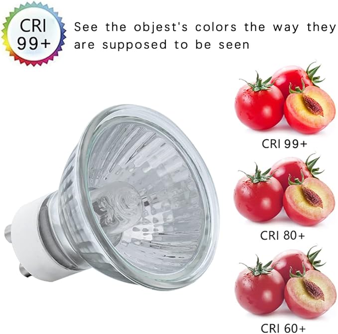 YBEK GU10 Halogen Bulbs 50W 120V MR16 for Scent Wax Burner, Dimmable Warm White, Pack of 4