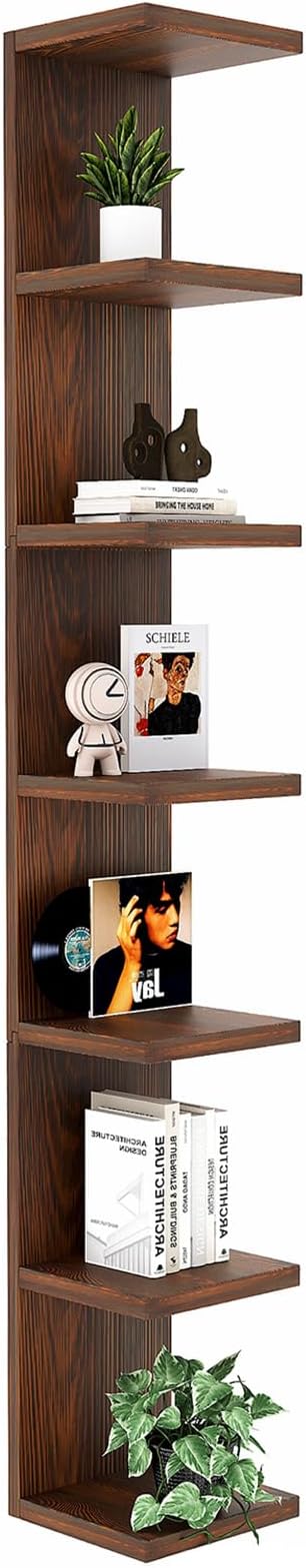 LitaEther Lack Wall Shelf,Display Floating Shelf (Solid Wood, 7 Tier)