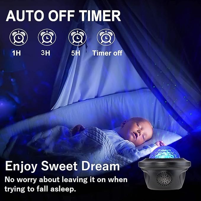 20 Lighting Effects Galaxy Projector, Large Projection Music Speaker, Remote Control Star Galaxy Light, Timer Night Light Projector for Kids Adults, Led Sky Light for Bedroom Gifts