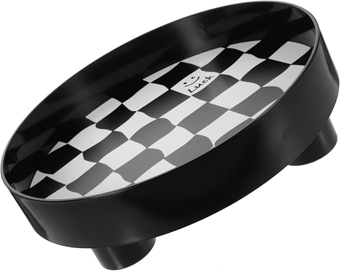 SAFIGLE Large Black and White Checkerboard Decorative Tray, Jewelry Holder and Nightstand Dish, Multifunctional Storage Organizer for Makeup, Cosmetics, Perfume, and Desktop Accessories