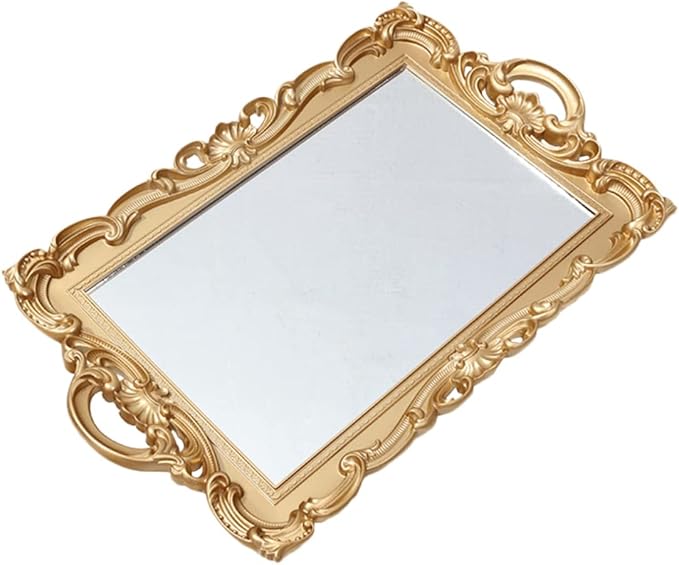 Decorative Mirror Perfume Tray Elegant Vanity Tray for Dresser Tops Premium Makeup Organizer for Wedding Candy Display Home Decor Photography Prop