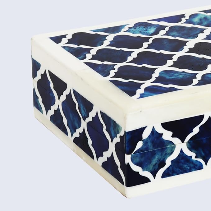 Handicrafts Home Decorative Keepsake Box 8x5 – Small Organizer Box with Lid, Boho Decorative Storage, Retro Memory Box, Unique Coffee Table Décor, Jewelry or Trinket Box, Modern Shelf Decorative Box