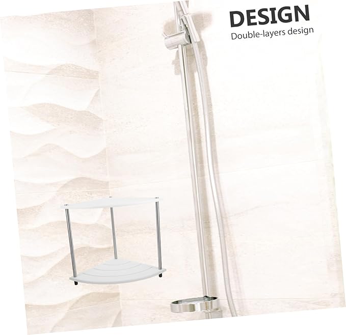 SOLUSTRE Multi Tier Corner Bathroom Storage Shelf Diatom Ooze Countertop Organizer for Makeup Sturdy Corner Shelf Easy Installation Design