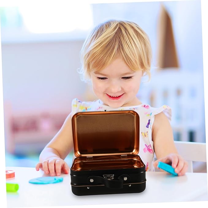 ULTECHNOVO Multipurpose Storage Bin Toy Suitcase for Boys and Girls Makeup Organizer Iron Material Mini Suitcase Box