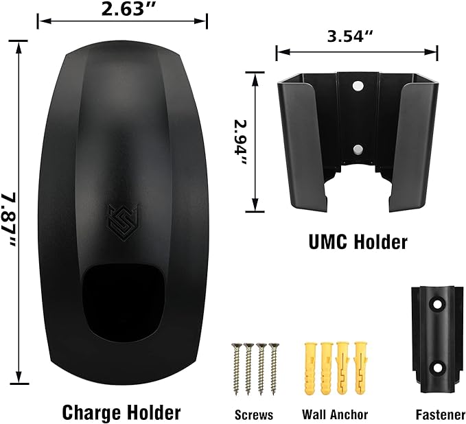 SEVEN SPARTA Charging Cable Holder with Chassis Bracket Compatible with Tesla Model 3 Model Y Model X Model S Charger Cable Organizer Car Accessories Wall Connector, Patent Approved (Black)