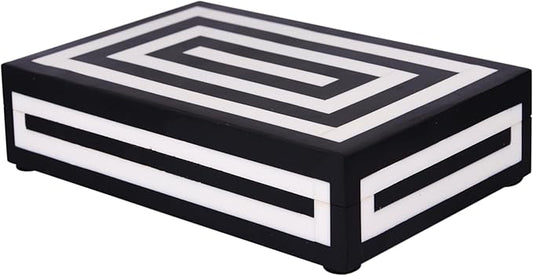 Handicrafts Home Decorative Storage Box 10x6 – Remote Organizer Box with Lid, Modern Decorative Keepsake Box, Boho Shelf Décor, Memory Box for Photos or Letters, Decorative Box for Table Décor