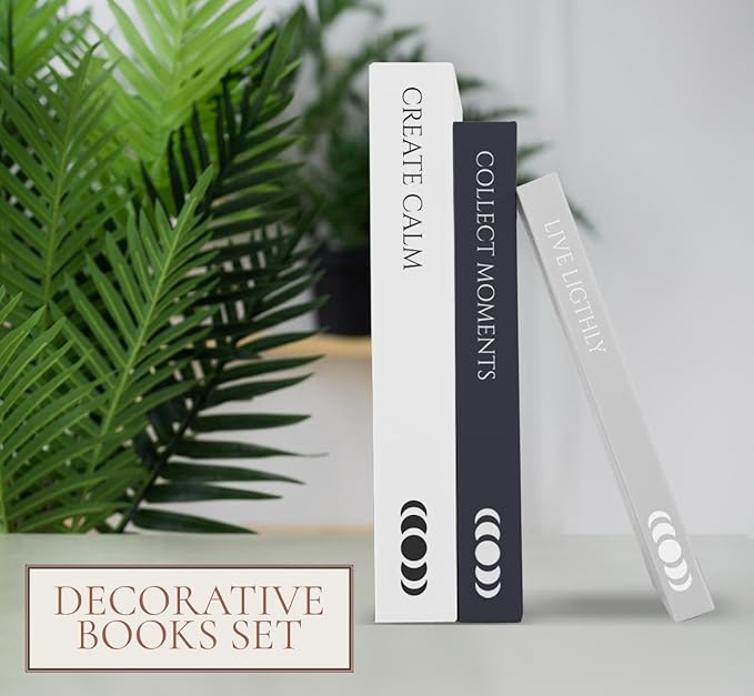 Decorative Books Set of 3 – Faux Book Storage, Book Decor for Coffee Table and Modern Home Decor