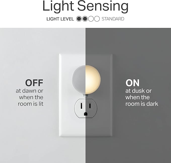 Lights by Night Plug In Night Light Bedroom Decor Apartment Essentials LED Lights Ambient Lighting Dusk to Dawn Sensor Nightlight Bathroom, 6 pack