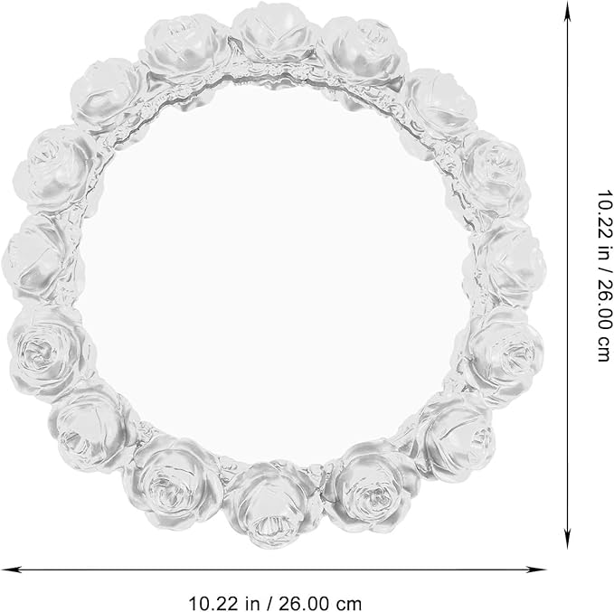 Healifty Mirrored Rose Gold Jewelry Tray Decorative Vanity Organizer Pearl White Perfume Makeup Tray for Bathroom Counter and Dresser Storage