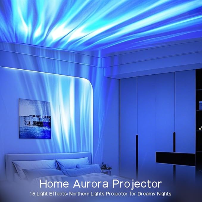 Northern Lights Projector,15 Colors Galaxy Projector for Bedroom,Remote Aurora Light Projector for Bedroom Night Light for Kids,Cute Room Decor for Teen Girls Boy, Mother‘s Day & Graduation Parties