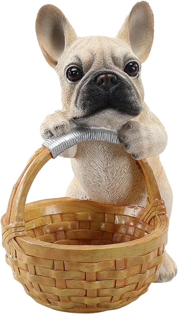 Dog Resin Storage Basket, Desktop Organizer for Remote & Keys, Cute Home Decor Tray, Ideal present for Pet Lovers.(French Bulldog)