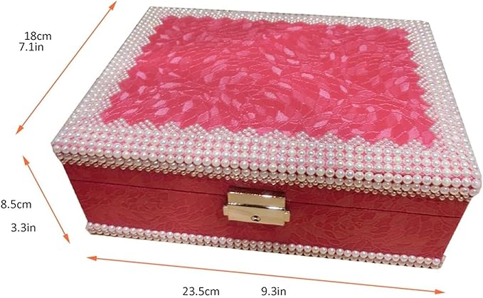 Makeup Organizers Modern Large Luxury Jewelry Box Wooden Jewelry Box Princess Earrings Box Earrings Jewelry Storage Box with Lock Jewelry Case