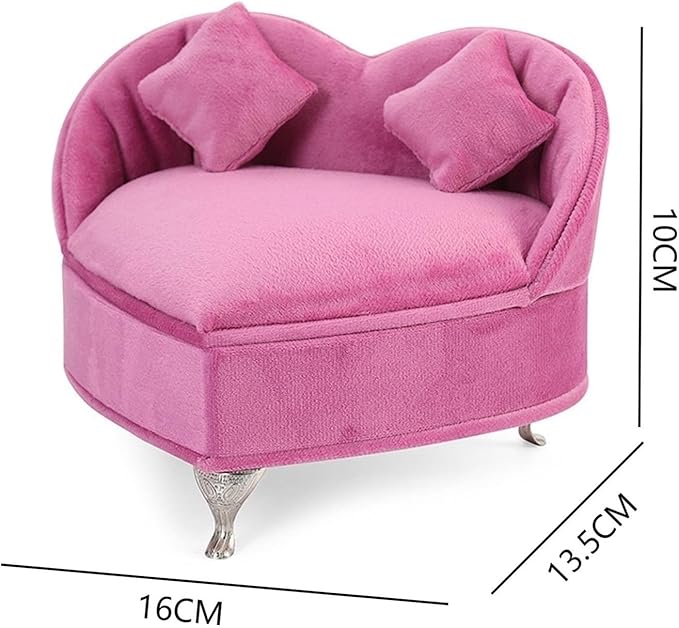 Makeup Organizer Miniature Furniture Shaped Gray Jewelry Organizer Earrings Necklace Ring Organizer Jewelry Makeup Mirror Ring Organizer Storage Box (Color : Pink, Size : E)