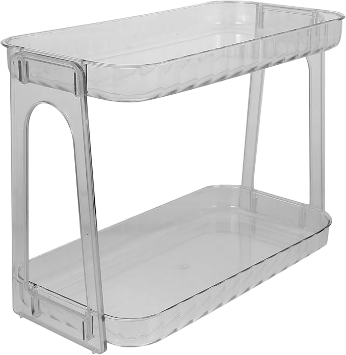 GLEAVI Toiletry Storage Rack Bathroom Organizer Makeup and Skincare Holder for Vanity and Countertop Pet Material for Kitchen and Bathroom Use