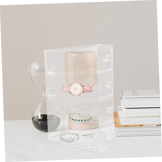 Holibanna Style Jewelry Storage Case Transparent Makeup Organizer Capacity Practical Jewelry Holder for Earrings and Accessories for Bedroom and Vanity Use
