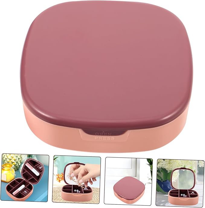 BESPORTBLE Portable Jewelry Storage Box Mirror Jewelry Organizer for Travel Makeup Organizer Mirror