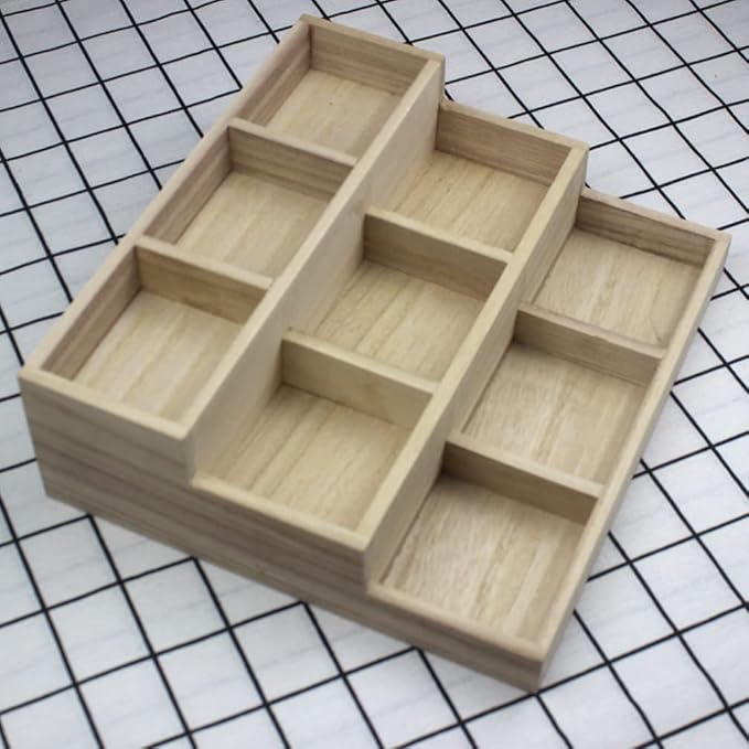 Office Decor Wooden Makeup Organizer Rustic Desk Cosmetic Storage Divided Box Brushes Eyebrow Holder Jewelry Earring Necklace Organizer for Home Bathroom Bedroom Desk Organizer