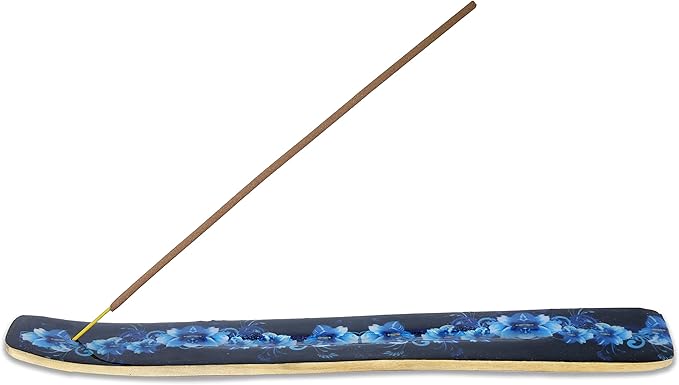 Yajna Traditional-Handmade-Burner Wooden-Incense-Stick-Strip-Holder Ash-Catcher-Stand for-Aromatherapy-Meditation-Yoga (Meditation Time) 10 Inches, Pack of 2
