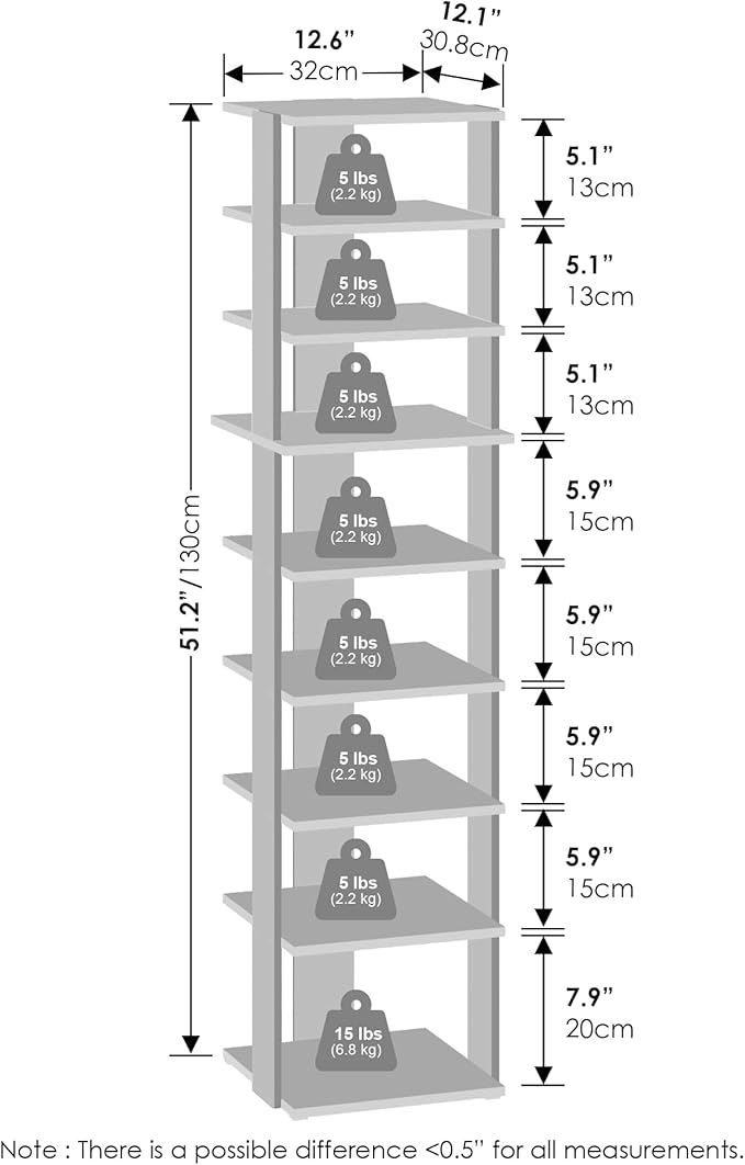 Furinno Turn-N-Tube Corner Shelf, 9-Tier Display Rack, Vertical Corner Storage Rack, Space Saving Organization and Storage, Entryway, Living Room, Closet, Espresso