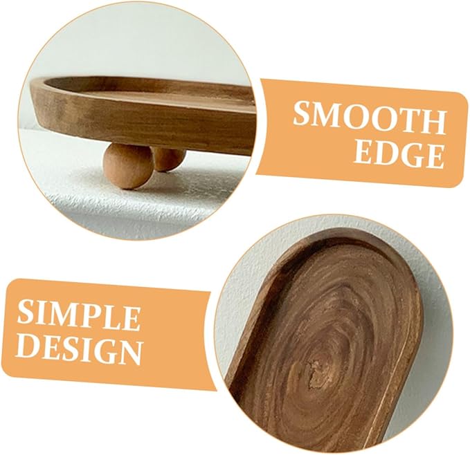 Totority Wooden Serving Tray Multi-Function Organizer Tray for Keys Makeup Rings Holder Dish Aromatherapy Display