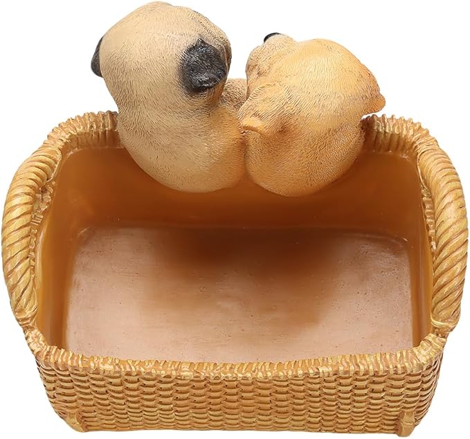 Dog Resin Storage Basket, Desktop Organizer for Remote & Keys, Cute Home Decor Tray, Ideal present for Pet Lovers.(Labrador Retriever & Pug)
