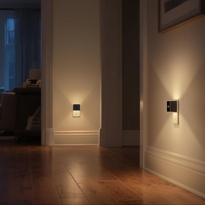 DORESshop LED Night Lights Plug into Wall [2 Pack], Plug in Night light, 3 Level Brightness Adjustable Night Light, Dusk to Dawn Motion Sensor Night Light for Adults, Bedroom, Bathroom, Hallway, 3000K