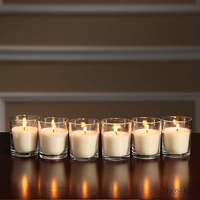 Hosley Unscented Votive Candles, Clean-Burning with 10-12 Hour Burn time Ideal for Weddings, Parties, Aromatherapy, (Ivory, 480)