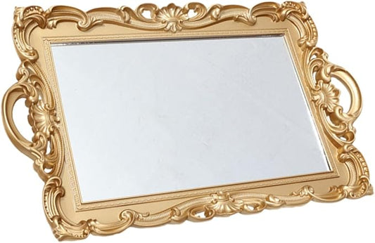 Generic Vintage Mirror Vanity Tray Perfume Organizer Tray for Dresser Tops Decorative Makeup and Jewelry for Bathroom and Home Décor