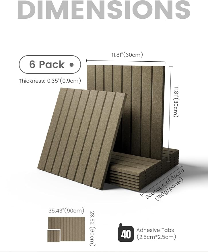 Large Felt Bulletin Board 36"x24" Cork Board Alternative - 6 Pack with 40 Safe Removable Adhesive Tabs, Cork Boards for Walls Cork Board for Home Office Classroom Pin Board-Earth Brown