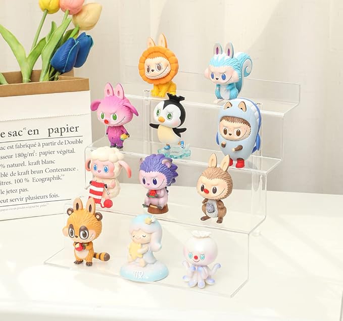 Acrylic Stands for Display,4 Tier Clear Cupcakes Perfumes Figurines Display Stand Risers Shelf Vendors Amiibo Funko Cupcakes Perfumes Candies Cosmetics Decoration and Organizer