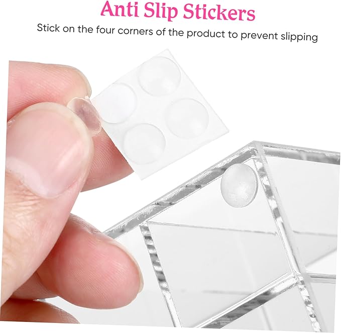 DOITOOL Acrylic Makeup Organizer -Grid Lipstick Holder Space-Saving Counter Display Rack