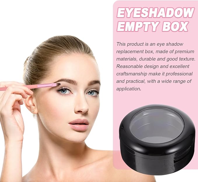 POPETPOP Eyeshadow Storage Box Compact Monochrome Makeup Organizer Holder for Home Vanity Travel Small 1.37X1.37X0.66In Cosmetic Case