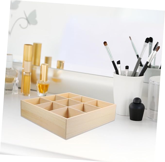 NOLITOY Wooden Jewelry Box Storage Organizer Compartment Desktop Makeup and Jewelry Organizer Elegant Design for Vanity Desk for Women