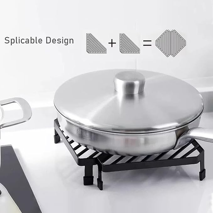 Corner Shelf & Cabinet Organizer, Iron Triangular Counter Shelf for Spice Rack Organizer, Kitchen & Bathroom